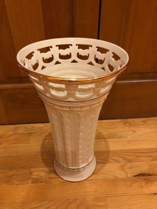 Lenox Florentine & Pearl Porcelain Tall Vase 16 1/4 " X 10 "