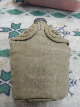 Ww2 Us Canteen With Pouch Dated 1945
