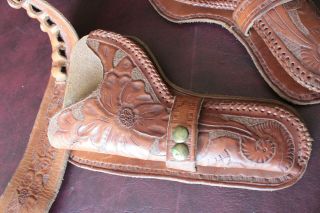 Western style leather two gun holster & belt 3