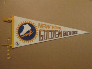 Wha York Golden Blades Vintage Defunct 1973 - 74 Team Logo Hockey Pennant