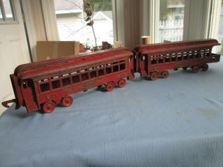 Vintage Toys (2) Cast Iron Train Cars Eloise Pennsylvania Rr