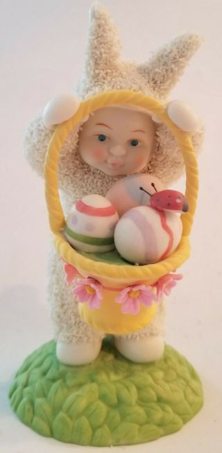 Snowbunnies Bunny Baby A Surprise In My Basket 2006 Dept.  56 Snowbabies Figurine