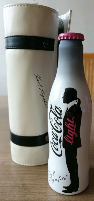Coca Cola Alu Bottle From Germany Karl Lagerfeld.  Full Bottle And Cool Bag