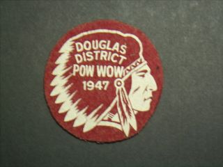 Vintage Felt Scout Patch - Oregon Trail Council - 1947 Douglas District Pow - Wow