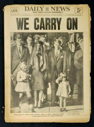 1963 Nov.  26 Ny Daily News Newspaper We Carry On Pgs 1 - 48