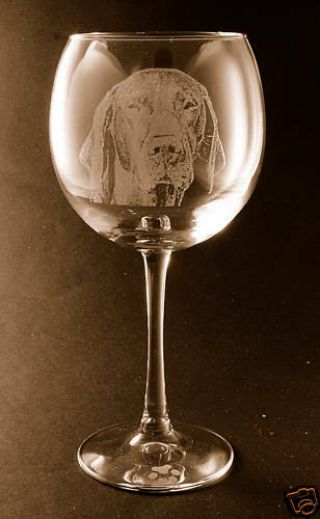 Etched German Shorthaired Pointer On Elegant Wine Glasses - Set Of 2