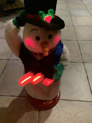 Gemmy Frosty The Snowman Spinning Snowflake Singing Dancing Glow Hat 20 " Miser
