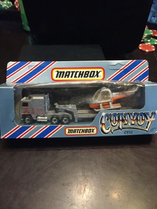 Vintage Matchbox Tractor Trailer Semi Convoy Cy11 Helicopter Transport