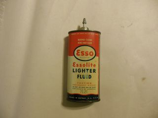 Esso Essolite Lighter Fluid Tin Can Lead Top 4 Oz