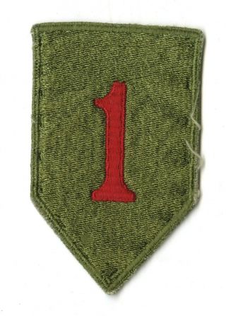 Wwii 1st Infantry Division Green Back Patch D Day Omaha Beach Europe