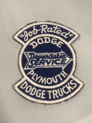 Rare Vintage " Job - Rated " Dodge Plymouth Trucks Dependable Service Patch