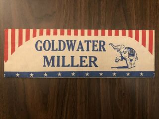 Rare 1964 Barry Goldwater & William Miller Presidential Campaign Paper Hat Nos