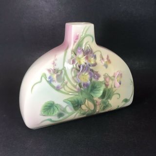 Franz Violet Vase Porcelain Flowers Narrow Neck Li Yum G G Santiago 7 " Fz00561