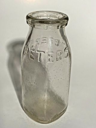 Vintage Peters Dairy Michigan City Indiana 1/2 Pint Milk Bottle