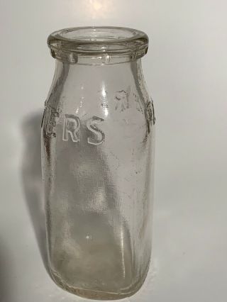 Vintage Peters Dairy Michigan City Indiana 1/2 Pint Milk Bottle 2