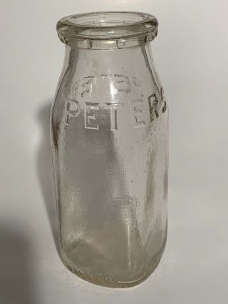 Vintage Peters Dairy Michigan City Indiana 1/2 Pint Milk Bottle 3