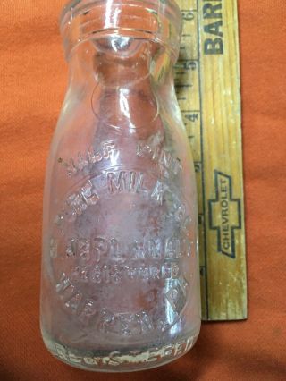 Vintage Antique Old Bottle Half Pint H.  A Plan Alp Pure Milk Co.  Warren Pa.