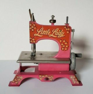 Vintage " Little Lady " Hand Crank Toy Sewing Machine From The 1950 