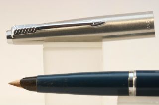 Vintage (c1970) Parker 45 Classic Fine Fountain Pen,  Dark Blue,  French Made