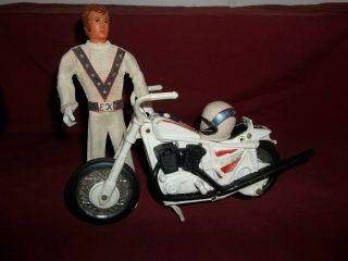 Vintage 1970s Evel Knievel Stunt Cycle Action Figure Motorcycle Bike Ideal Toys