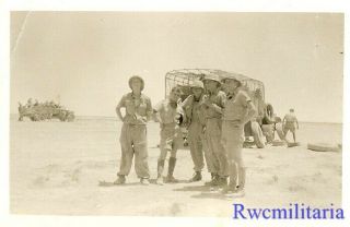 Best Luftwaffe Afrika Korps Troops W/ Pith Stahlhelms By Lkw Trucks In Desert