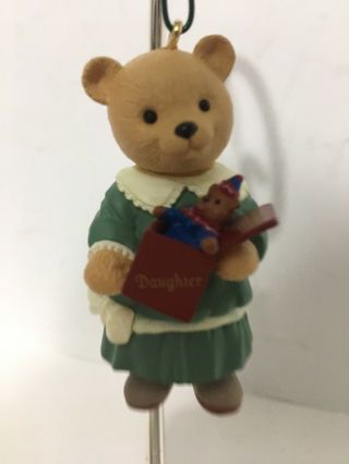 Vintage 1996 Hallmark Daughter Bear with Violin Christmas Ornament EUC 2