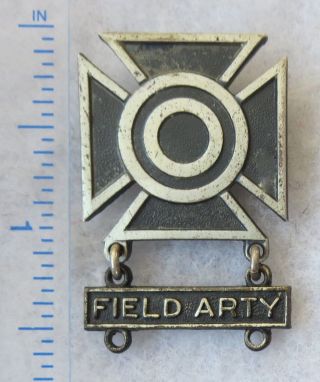 Sterling Silver Ww2 Vintage Us Army Field Artillery Marksmanship Badge Pinback