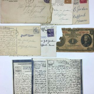 Wwii Letters Correspondence Postcards V Mail From Ww2 Era Kansas York