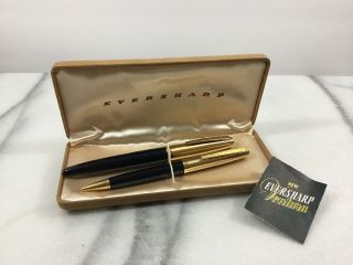 Vintage Black & Gold Eversharp Ventura Fountain Pen And Pencil Set