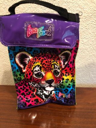 Vintage Lisa Frank Insulated Lunch Bag Cooler Hunter The Leopard Rainbow Jungle
