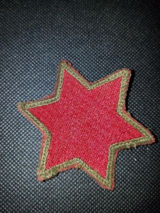 Wwii Us Army Military 6th Infantry Division Red Star Patch – 6 - Sided