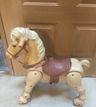 Vintage MARX MARVEL THE MUSTANG Riding Bounce Western Toy 1960s w/Saddle & Reins 3