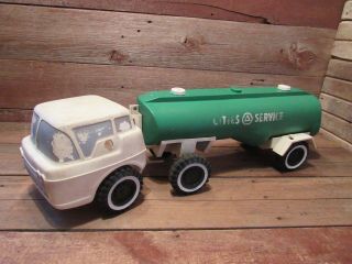 Vintage Ideal " Cities Service " Plastic Toy Tanker Truck Semi