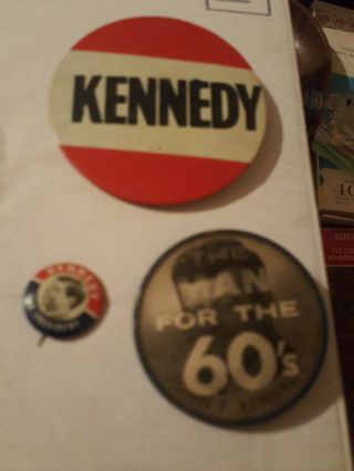 3 Jfk Political Pins President Campaign John F Kennedy The Man For The 60 