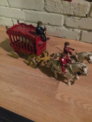 Kenton Overland Circus Wagon Cast Iron Horse Drawn