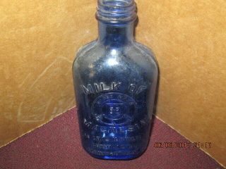 VINTAGE Phillips Milk of Magnesia Cobalt Blue Glass Bottle 6 1/2 