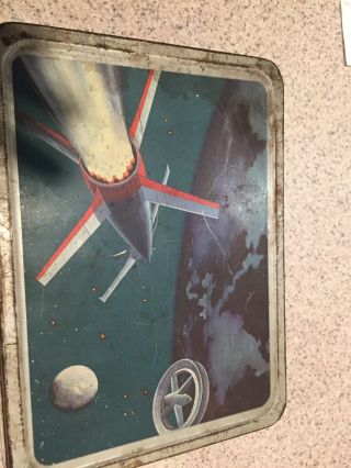1958 Satellite Metal Lunchbox - Thermos - Space Men - Rockets - Moon Landing