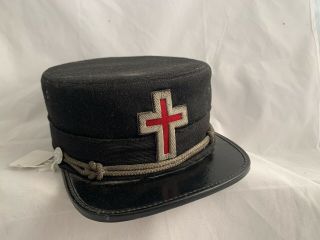 Vintage Knights Templar Masonic Hat Red Cross By The M.  C.  Lilley Co - Dh
