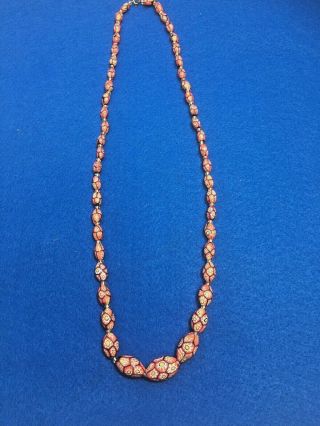 Vintage Murano Glass Beaded Necklace Italy 14 "