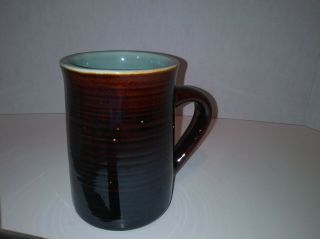 Large Coffee Cocoa Tea Mug Cup Red Wing Brown With Blue Inside Usa