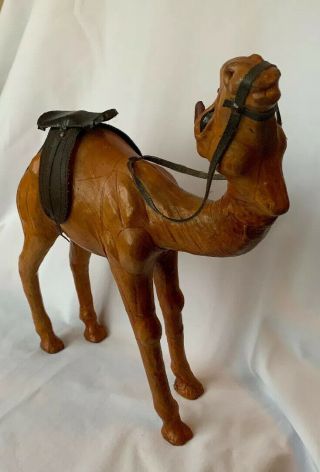Vintage Large Leather Camel Toy/figure/statue Made In India 15”tall