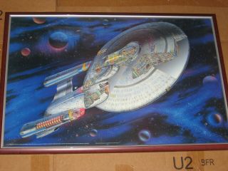 Star Trek Uss Enterprise Ncc - 1701 - D Cutaway Poster 36 " X 24 "