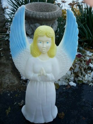Union Nativity Blowmold Blue Tip Angel Christmas Lighted 30 "