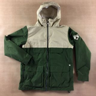 Vtg Burton Dryride Snowboard Sherpa Winter Jacket Coat Sz Large Green Tan