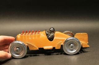 Antique Vintage Style Cast Iron Toy Race Car W Moving Pistons " Hubley "