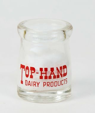 Vintage Top Hand Dairy Mini Creamer Red Acl Bartlesville Oklahoma Restaurant