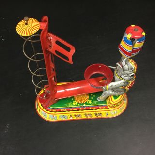 Rare Wind - Up Tin Toy Circus Elephant Made In Germany No Key Vtg