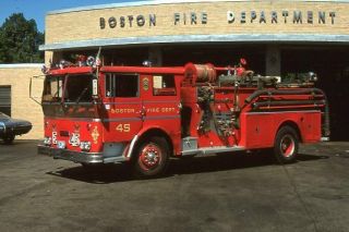 Boston Ma Engine 45 1968 Ward Lafrance Pumper - Fire Apparatus Slide