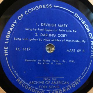 Paul Rogers I G Greer Loc 1417 Country 78 Rpm E - Library Of Congress 12 "