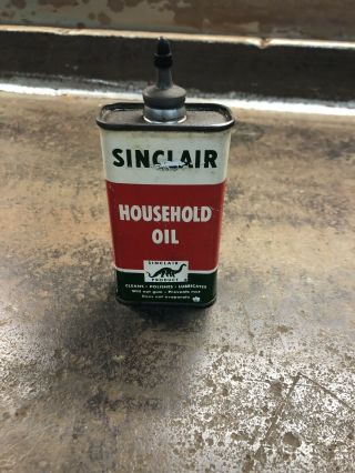Vintage Sinclair Household Handy Oiler Tin Can Automotive Advertising